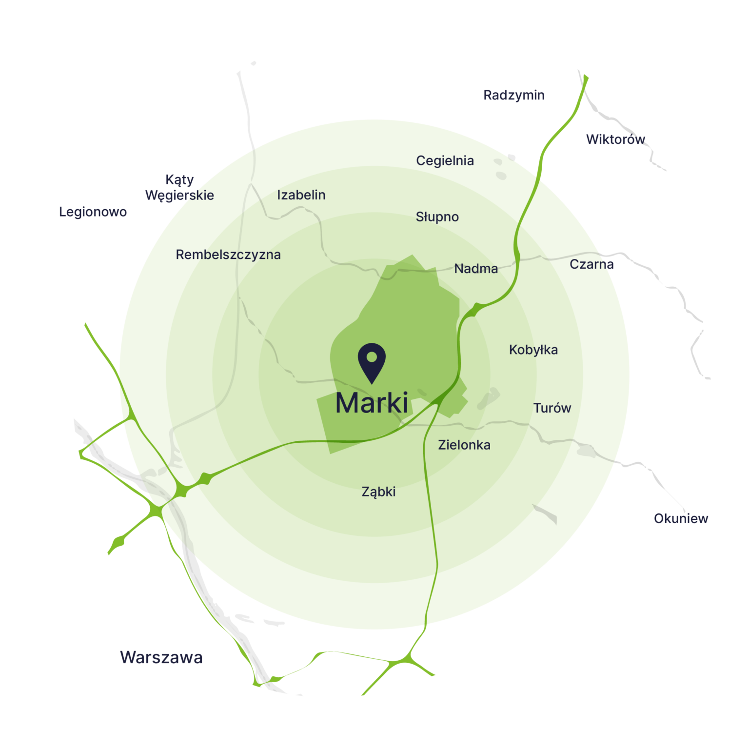 Obszar obsługi kontenerów – mapa, Marki
