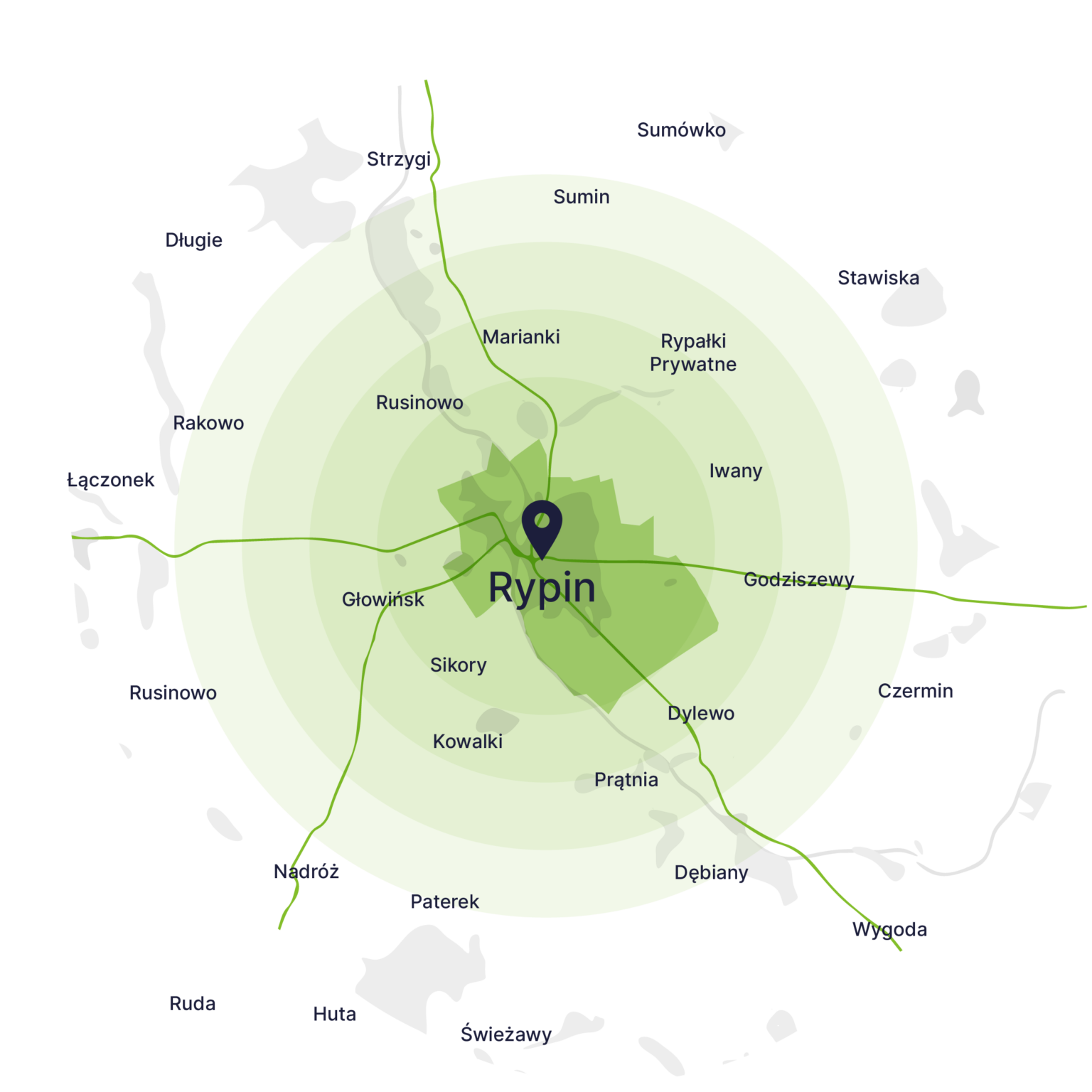 Obszar obsługi kontenerów – mapa, Rypin