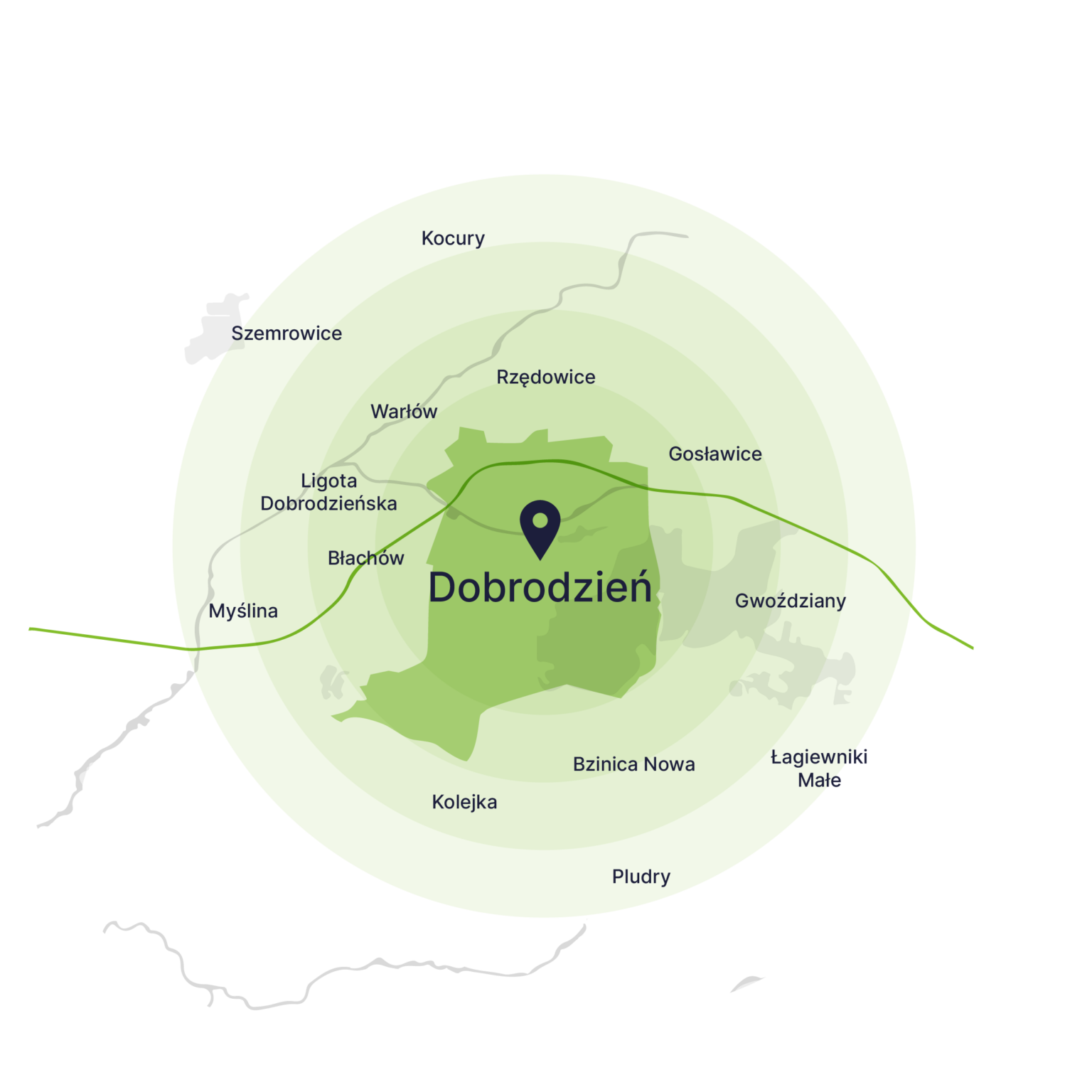 Obszar obsługi kontenerów – mapa, Dobrodzień