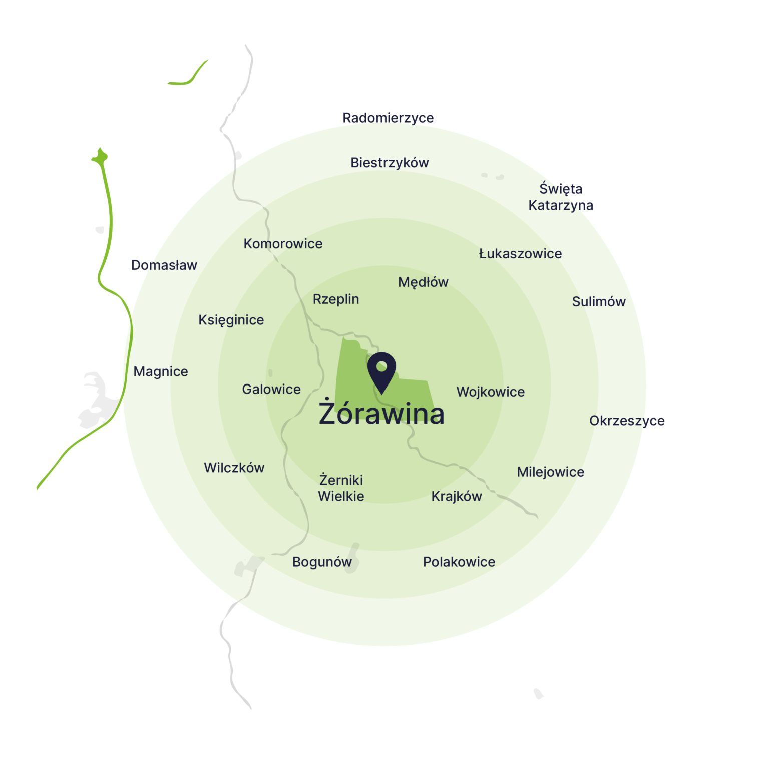 Obszar obsługi kontenerów – mapa, Żórawina